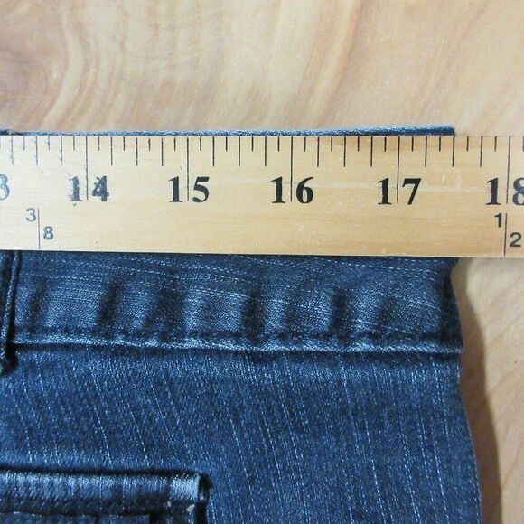 CALVIN KLEIN Cargo Utility Jean Shortie Shorts Sz 12/31 Dark Wash Stretch Denim - Picture 11 of 12